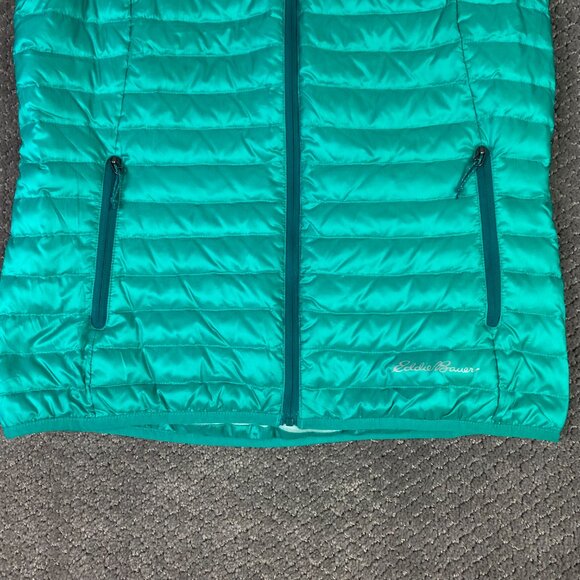 Eddie Bauer EB700 Travex Down Vest Women's XS Packable Aqua Teal Green Full Zip - Picture 2 of 15